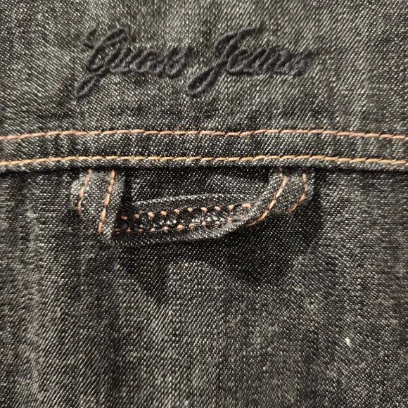 Vintage Y2K Guess Jeans XS/TP Dark Wash Denim Button Front Short Jumpsuit - Picture 3 of 7